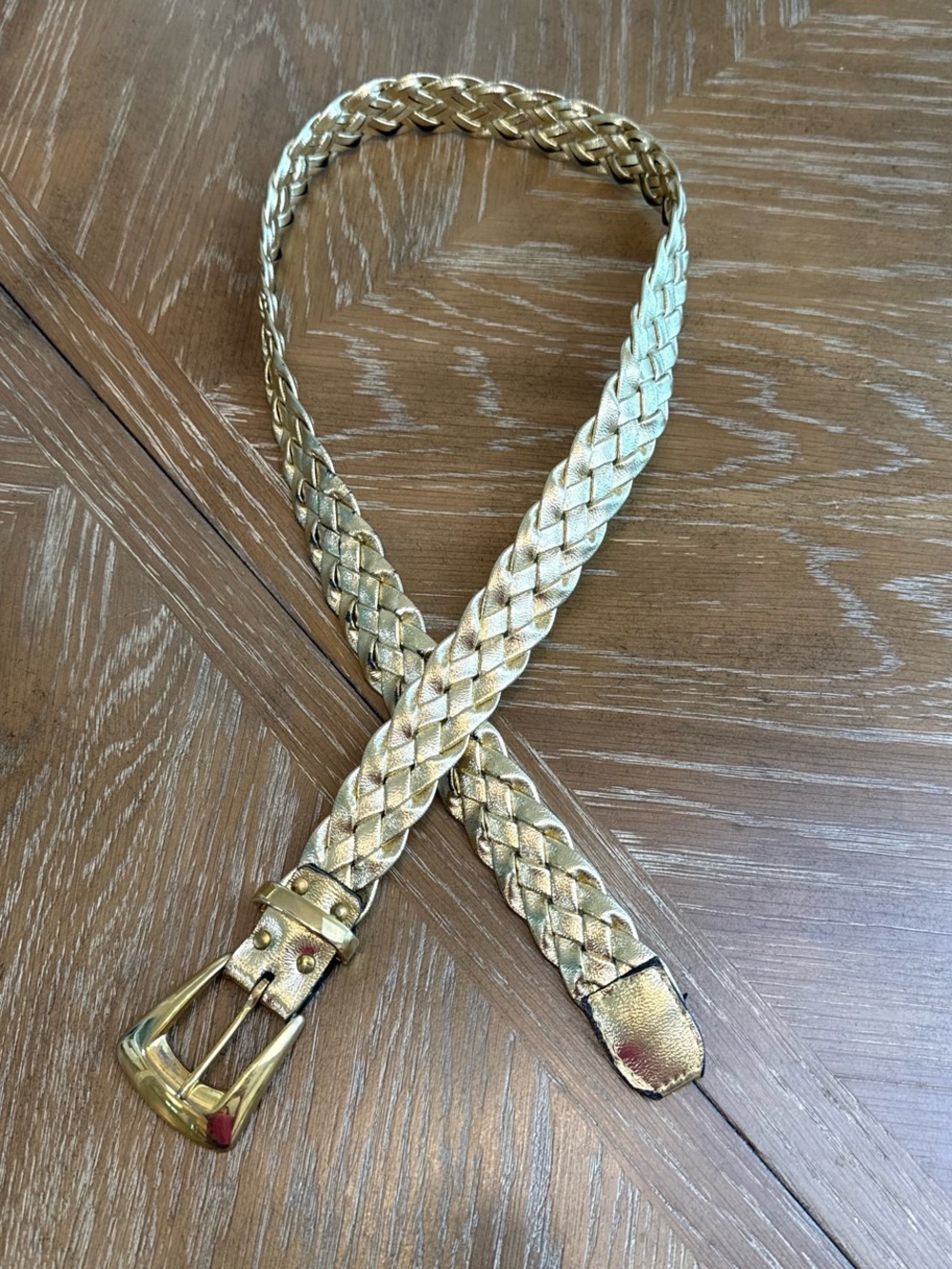 Gold tone Braided Women's Waist Belt vintage